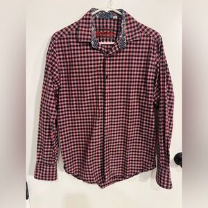 Men’s size small classic fit Robert Graham checkered long sleeve button down
